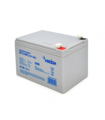 Аккумуляторная батарея MERLION AGM GP12140F2 12 V 14 Ah ( 150 x 98 x 95 (100) ), 3.55 kg, Grey, Q6/252