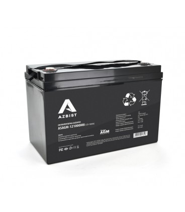 Аккумулятор AZBIST Super AGM ASAGM-121000M8, Black Case, 12V 100.0Ah ( 329 x 172 x 215 ),28,1kg Q1/36
