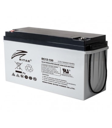 Аккумуляторная батарея AGM RITAR DC12-150, Gray Case, 12V 150Ah (483х170х241), 44 kg ,Q1/24