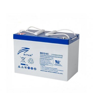 Аккумуляторная батарея GEL RITAR DG12-65, Gray Case, 12V 65Ah ( 350 х 167 х 182 ), 21 kg Q1/48