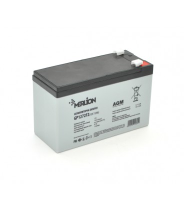 Аккумуляторная батарея MERLION AGM GP1272F2 12 V 7,2 Ah ( 150 x 65 x 95 (100) ) 2,0 кг Black/White Q10