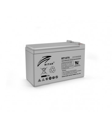 Аккумуляторная батарея AGM RITAR RT1275, Gray Case, 12V 7.5Ah ( 151 х 65 х 94 (100) ), 2.25kg Q10