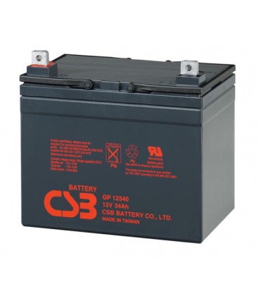 Аккумуляторная батарея CSB GP12340, 12V 34Ah (195х130х155мм), 10.2 kg