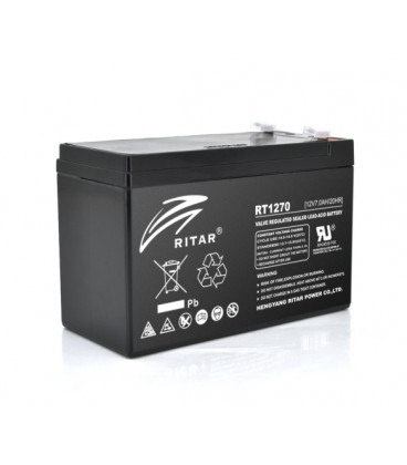Аккумуляторная батарея AGM RITAR RT1270B, Black Case, 12V 7.0Ah ( 151 х 65 х 94 (100) ), 1.9 kg Q10