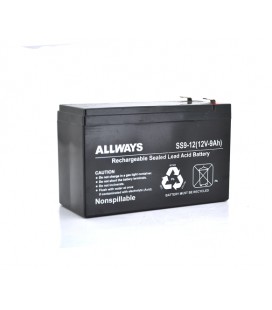 Аккумуляторная батарея Allways 1290F2 12 V 9 Ah ( 150 x 65 x 95 (100) ) Black Q10