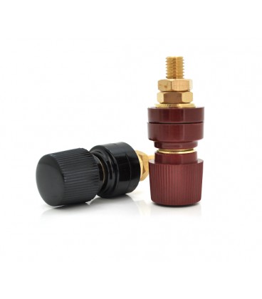 Медная винтовая клемма 8mm черная+красная продаются парой