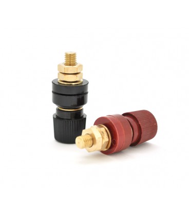 Медная винтовая клемма 8mm черная+красная продаются парой