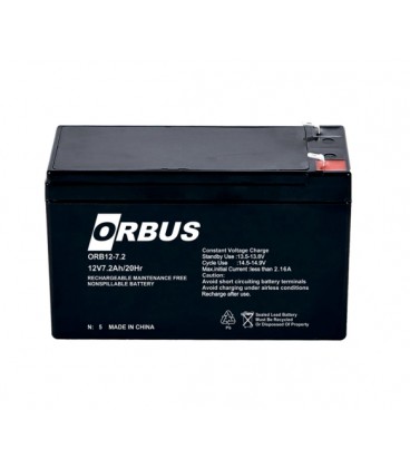 Аккумуляторная батарея ORBUS ORB1272 AGM 12V 7,2 Ah (150 x 65 x 90) 2.0 kg Q10/450