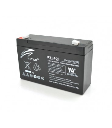 Аккумуляторная батарея AGM RITAR RT6100, Black Case, 6V 10Ah ( 150 х 50 х 93 (99) ), 1.58 kg Q10