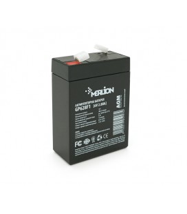 Аккумуляторная батарея MERLION AGM GP628F1 6 V 2,8Ah ( 67 x 35 x 100 (105) ), 0.575 kg Q20