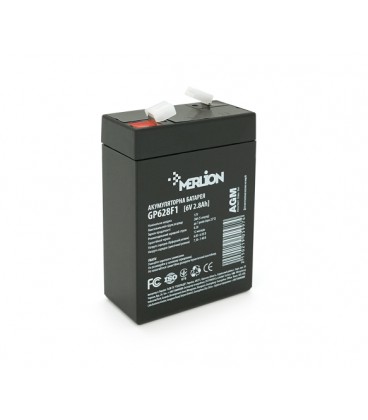 Аккумуляторная батарея MERLION AGM GP628F1 6 V 2,8Ah ( 67 x 35 x 100 (105) ), 0.575 kg Q20