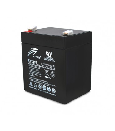 Аккумуляторная батарея AGM RITAR RT1250B, Black Case, 12V 5.0Ah ( 90 х70 х 101 (107) ), 1.42 kg Q10