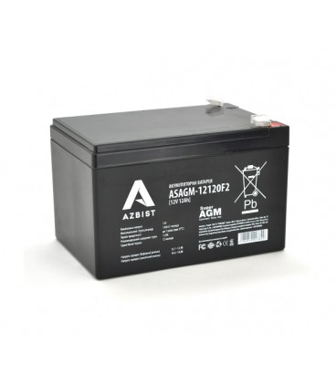 Аккумулятор AZBIST Super AGM ASAGM-12120F2, Black Case, 12V 12.0Ah (151х98х 95 (101) ), 3,5 kg Q6/192