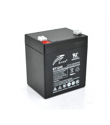 Аккумуляторная батарея AGM RITAR RT1245B, Black Case, 12V 4.5Ah ( 90 х 70 х 101 (107) ), 1.4 kg Q10