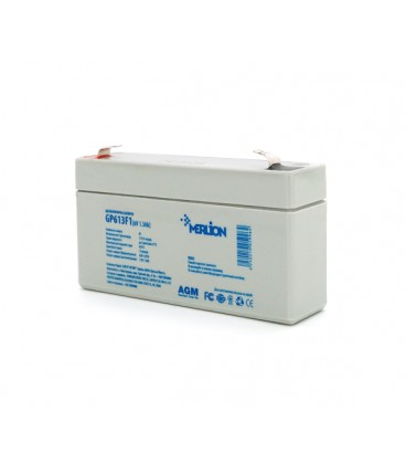 Аккумуляторная батарея MERLION AGM GP613F1 6 V 1,3Ah ( 95 x 25 x 50 (55) )0.295 kg Q40