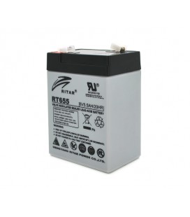 Аккумуляторная батарея AGM RITAR RT655, Gray Case, 6V 5.5Ah ( 70х47х99 (105) ), 0.72 kg Q20