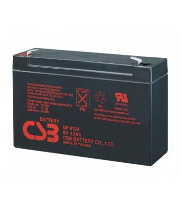 Аккумуляторная батарея CSB GP6120, 6V 12Ah (150 x 50 x 95 (100), 1.89 kg Q10