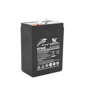 Аккумуляторная батарея AGM RITAR RT645, Black Case, 6V 4.5Ah ( 70х47х99 (105) ), 0.864kg Q20