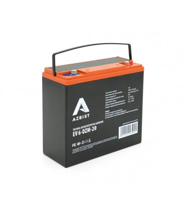 Тяговая аккумуляторная батарея AGM AZBIST 6-DZM-20, 12V 20Ah M4 (181х77х167 ) Q3