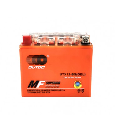 Мотоаккумулятор OUTDO (Maxion) UTX12-BS GEL, 12V 10Ah (150 х 87 х 130), Orange, Q6