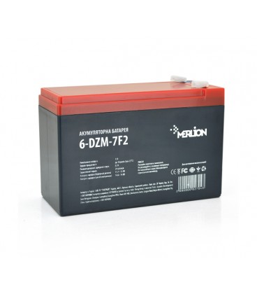 Тяговая аккумуляторная батарея AGM MERLION 6-DZM-7, 12V 7Ah F2, ( 150 x 65 x 95 (100), 2 kg