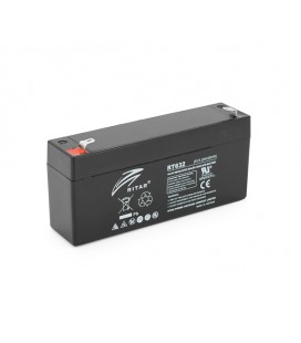 Аккумуляторная батарея AGM RITAR RT632, Gray/Black Case, 6V 3.2Ah ( 134х35х60 (66) ),0.65 kg Q10