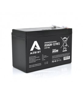 Аккумулятор AZBIST Super AGM ASAGM-1270F2, Black Case, 12V 7.0Ah (151 х 65 х 94 (100)),. 2,1kg Q10
