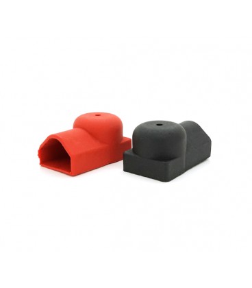 Набор защитных колпачков красный+черный для АКБ под болт, цена за пару 44mm*25mm*20mm