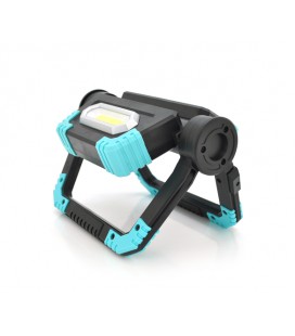 Фонарь YD-858B, 3 режима, питание от 2*18650 (нет в комплекте), поворотные две половинки 360°, корпус прочный пластик, Box