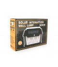 Уличный фонарь YT9993 c cолнечной панелью+датчик движения, 3 лампы, встроенный аккум, крепление на стену, Black, Box