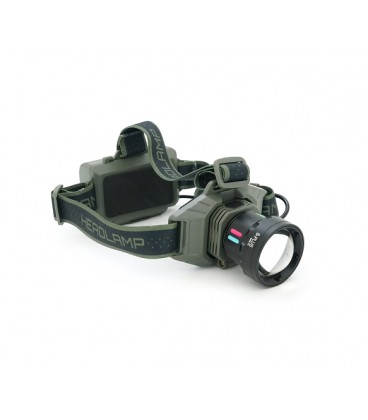 Налобный фонарик BP-8098TG, Zoom, 1 режим, корпус металл, водостойкий, питание от 2*18650, индикация заряда, Type-C кабель, BOX