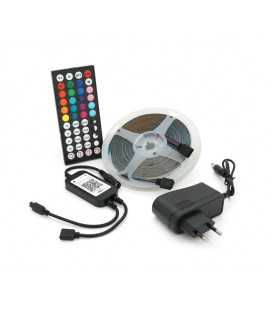 Комплект музыкальной светодиодной ленты 3528 RGB 5 метров, 54Led, пульт, блок питания, bluetooth, ip65