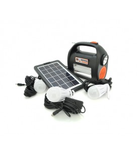 Переносной фонарь RT909BT+Solar, 1+1 режим, Радио+ Bluetooth колонка, встроенный аккум, 3 лампочки 3W, USB выход, Black/Orange