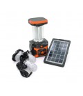 Переносной фонарь RT911BT+Solar, 1+1 режим, Радио+ Bluetooth колонка, встроенный аккум, 3 лампочки 3W, USB выход, Black/Orange