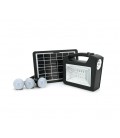 Переносной фонарь GD-103+ Solar, 1+1 режим, 1+15Led, встроенный аккум-Powerbank 10000mAh, 2USB, 3 лампочки 3W, USB выход, Black,