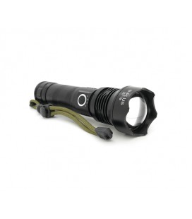 Фонарик BP-X718 P90, Zoom, 1 режим, корпус металл, аккум 18650, индикация заряда, USB кабель, BOX
