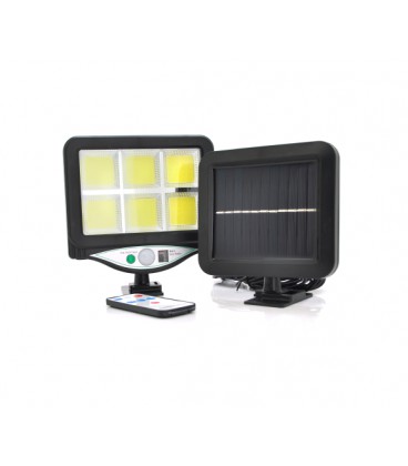 Уличный фонарь BK-128-6 c cолнечной панелью+пульт, встроенный аккум, крепление на стену, 6COB, Black