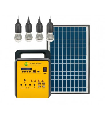 Солнечная домашняя аккумуляторная система Boxin, 18V/10W, Solar Panel, DC 12V, USB 5V, FM Radio, MP3, Q4