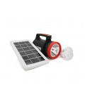 Переносной фонарь LX-1902+Solar, 3 режима, солнечная панель, встроенный аккум 7200mAh, 2 лампочки 3W, СЗУ, Black, Box