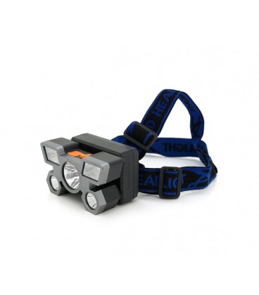 Налобный фонарик Voltronic MJ 2022,3 led 3W, 2 Led Cob, 4 режима, корпус- пластик, водостойкий, ip44, питание АКБ встроен ААА, U