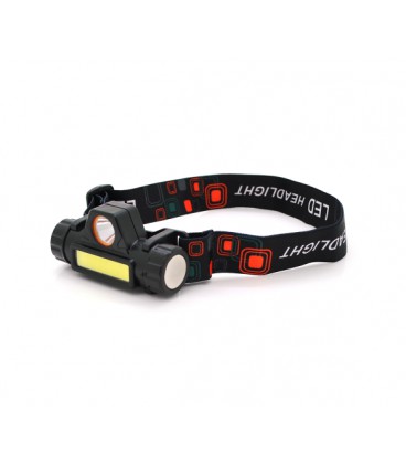 Налобный фонарик Watton WT-056,1 led 3W,1 Led Cob, 2 режима, корпус- пластик, водостойкий, ip44, магнит, питание АКБ встроен, US