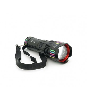 Фонарь поисковый BP-505 LED PM60, 4 режима, индикация заряда, питание от 4*18650, IP65, USB кабель, 260х140х85мм, 1,140кг, Black