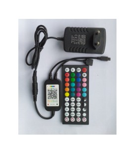 RGB контроллер, 5-24В, для 5050 cmd led,блютуз, пульт инфракрасный, music control, mobile phone control,ИК-порт, разъемRGB-4pin,