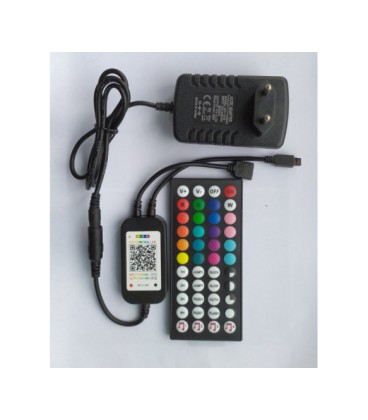 RGB контроллер, 5-24В, для 5050 cmd led,блютуз, пульт инфракрасный, music control, mobile phone control,ИК-порт, разъемRGB-4pin,