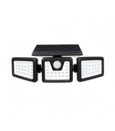 Уличный фонарь с сумеречным датчиком c cолнечной панелью, крепление на стену 70LED, Black