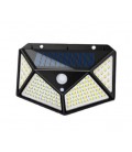Уличный фонарь с сумеречным датчиком c cолнечной панелью, крепление на стену 100LED, Black