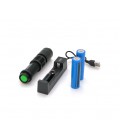 Фонарь ручной Watton WT-086, 1LED Cree T6, 3W, 4 режима, ZOOM, 18650/2800mah, Black, IP44, СЗУ от USB, 115х28х22мм, BOX