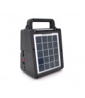 Фонарь переносной KENSA FP-05-W-S-L+Solar+FM+MP3+Bluetooth+AUX, 2 лампы доп. освещения, 2 режима, заряд от 5V, батарея 2*18650, 