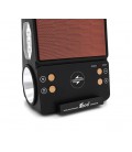 Фонарь переносной KENSA FP-05-W-S-L+Solar+FM+MP3+Bluetooth+AUX, 2 лампы доп. освещения, 2 режима, заряд от 5V, батарея 2*18650, 