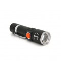 Фонарь ручной PIPO PPF-616, 1LED Cree Q5, 10W, 3 режима, ZOOM, 18650/2400 встроенный, Black, IP44, USB, 112х28х24мм, BOX